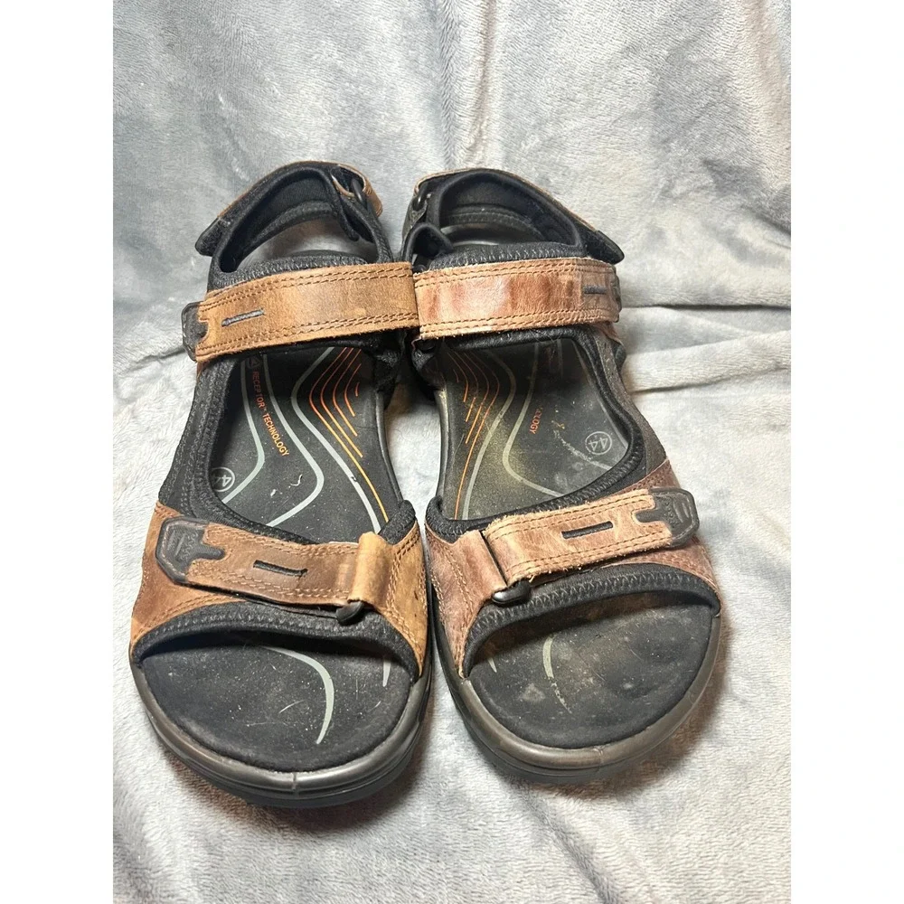 ECCO Receptor Leather Strap‎ Outdoor Sandals Men's 44 Brown Hiking Comfort Shoes